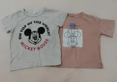 【ミッキーマウス＆ミニーマウス】Tシャツ(２枚セット)