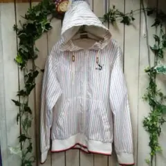 MK494★PUMA ホワイトストライプ ナイロンジャケット★サイズM