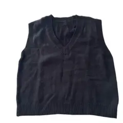 SHEIN シーイン　Vネック ニットベスト ネイビー　Mサイズ