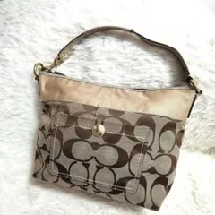 COACH シグネチャー ワンショルダーバッグ ハンドバッグ ゴールド金具
