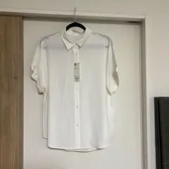 GU ホワイト ドレープシャツ XL