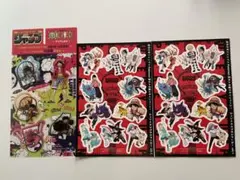 週刊少年ジャンプ スペシャルコラボステッカー2枚とワンピースクリアしおり1枚