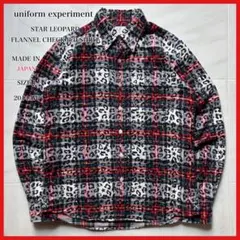 【日本製】ユニフォームエクスペリメント スターレオパードフランネルチェックシャツ