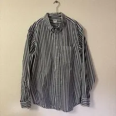 ユニクロ　ストライプシャツ　ボタンダウン　L