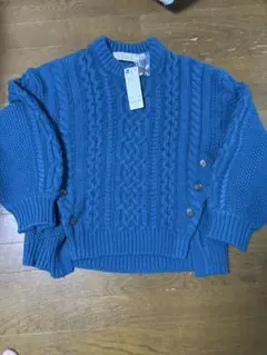 GU×rokhロクケーブルセーター ブルー Mサイズ 新品