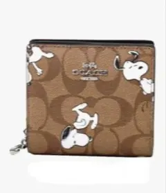 COACH スヌーピー柄 二つ折り財布 並行輸入品:アウトレット品