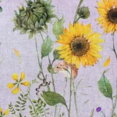 【ハギレ】acufactumプリント生地36cm×26cm「ひまわりとねずみ」