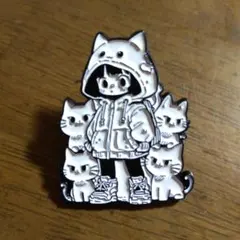 【新品】猫キャラクター ピンバッジ