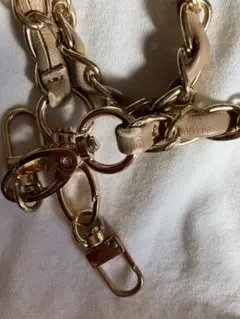 ショルダーバッグ用　チェーン　ストラップ 金色 ピンクベージュ　全長119センチ