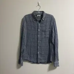 【a.v.v HOMME】ネルシャツ 水玉 グレー チェック柄 M メンズのサムネイル