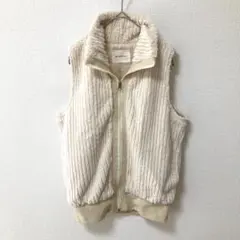 【ミネラル】 MINECAL ニットベスト ジップアップ ベージュ ファー
