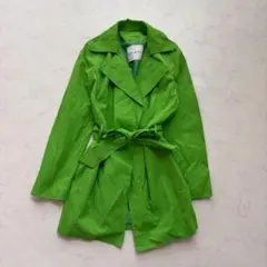 ZARA BASIC トレンチコート グリーン M（D392）