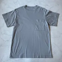 無印 綿100% クルーネック Tシャツ グレー S メンズ シンプル ポケットのサムネイル