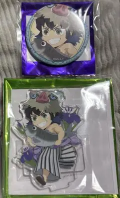 鬼滅の刃 こどもの日 缶バッジ アクリルスタンド 嘴平伊之助 アクスタ