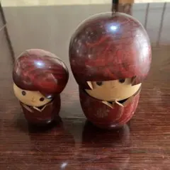 日本の木製こけし人形 二体セット
