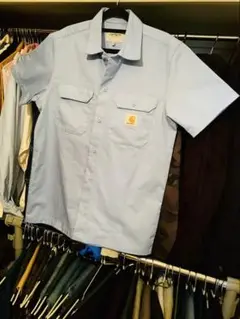 Carhartt 水色　カーハート　半袖ワークシャツ　S size