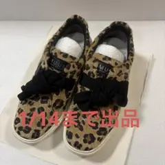 1/14処分【MUUM】ビックリボンスリッポンスニーカー　レオパード　豹柄