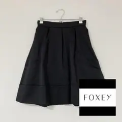試着のみ 未使用 美品 FOXEY フォクシー ミニ スカート 総柄 黒 38