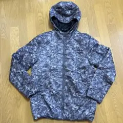 お値下げ！guフード付き中綿ナイロンジャケット　グレー系　L