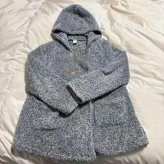 グレー フリースジャケット フード付き