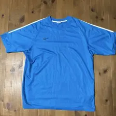 00s NIKE ナイキ ゲームシャツ Vネック Tシャツ XL ライトブルー青