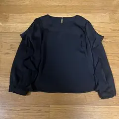 匿名配送　COHINA コヒナ　袖　フリルブラウス　ブラック　長袖