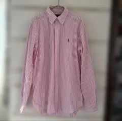 Ralph Lauren ピンクストライプ長袖シャツ