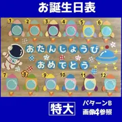★裕颯大★ページ 大きめ お誕生日表｜ロケット｜保育壁面 ｜壁面飾り チカ様専用ページ 大きめ B お誕生日表｜ロケット壁面飾り｜保育壁面