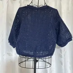 RETRO GIRL レトロガール　5分丈　シースルー　ブラウス　カットソー