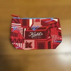 Kiehl's ポーチ レッド ギフトボックス柄
