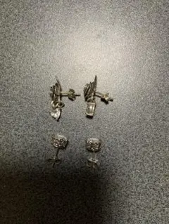 18Gシルバーピアス、ネックレスセット　中古