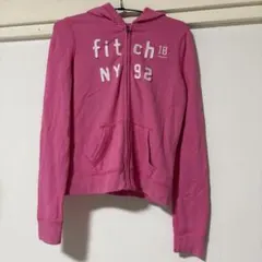 【美品】アバクロAbercrombie&Fitch ピンクフルジップパーカーXL