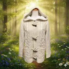 森ガール フェアリーグランジ ナチュラルケーブルニットアウター