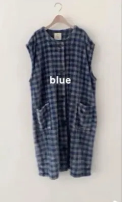 Samansa Mos2 サマンサモスモスノベルティ ふわふわロングベストブルー