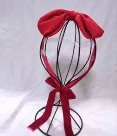 【451】七五三　赤顎紐リボン付き　小さめ　髪飾り