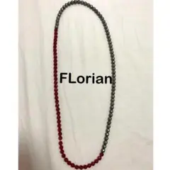 [新品未使用]FLorian フローリアン　ネックレス　赤×グレー