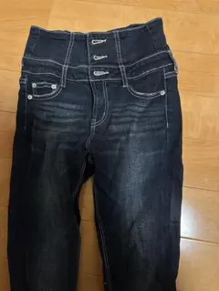 GYDA ハイウエストウエストクロススキニーデニムパンツ