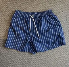 ZARA MAN ネイビーとホワイトのストライプ水着