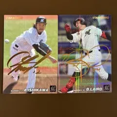プロ野球チップス　サイン　2022 石川歩　レアード　ロッテ　マリーンズ