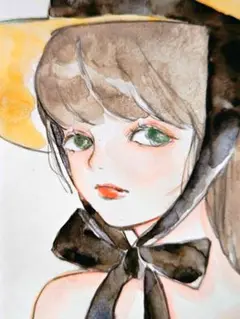 女の子 手描きイラスト アナログイラスト オリジナルイラスト