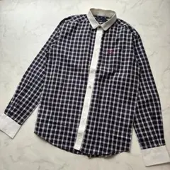 FRED PERRY 長袖 チェックシャツ ロゴ刺繍 日本製 レディース Sのサムネイル