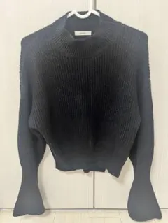 MURUA 黒 リブ編み　ニット