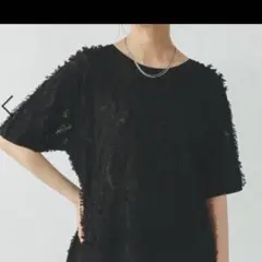 美品　GLOBAL WORK　シアーフリンジプルオーバー M ブラックのサムネイル