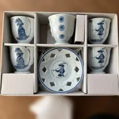 有田焼　陶華窯　古染付慕情　茶器セット　5客揃い