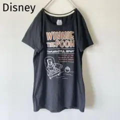 くまのプーさん　Tシャツ　ディズニー Disney　ブラック　プリントT 可愛い