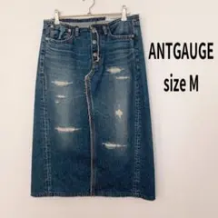 ANTGAUGE アントゲージ ダメージ加工 デニムタイトスカート ミディ Mのサムネイル