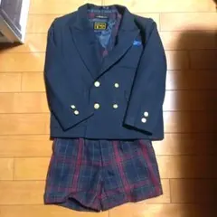 美品☆ネイビー ブレザー チェック柄 ベスト ショートパンツ
