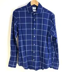 BEANS HEART ネイビー チェック柄シャツ L