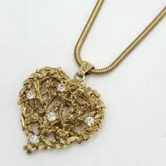 【極美品】イヴサンローラン YSL ネックレス ハート ストーン クリスタルのサムネイル