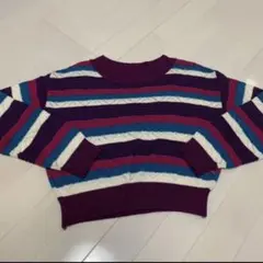 Lily Brownリリーブラウン ボーダーセーター 春ニット　ショート